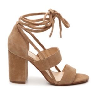 Jessica Simpson suede chunky lace up heel